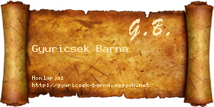 Gyuricsek Barna névjegykártya